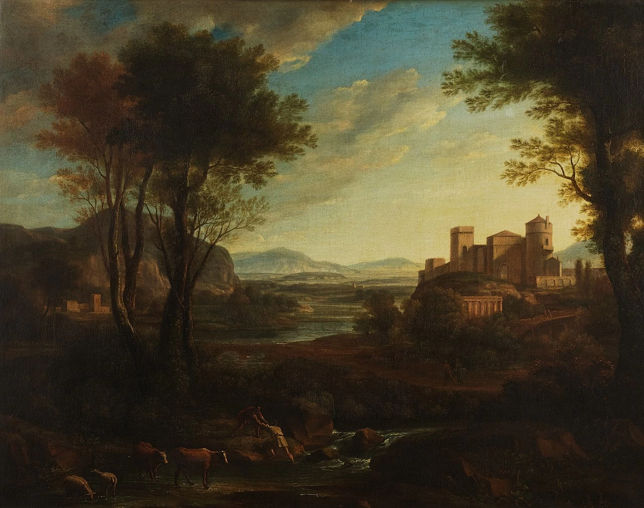 Paesaggio classico con figure che attraversano un ruscello - Princeton University Art Museum
